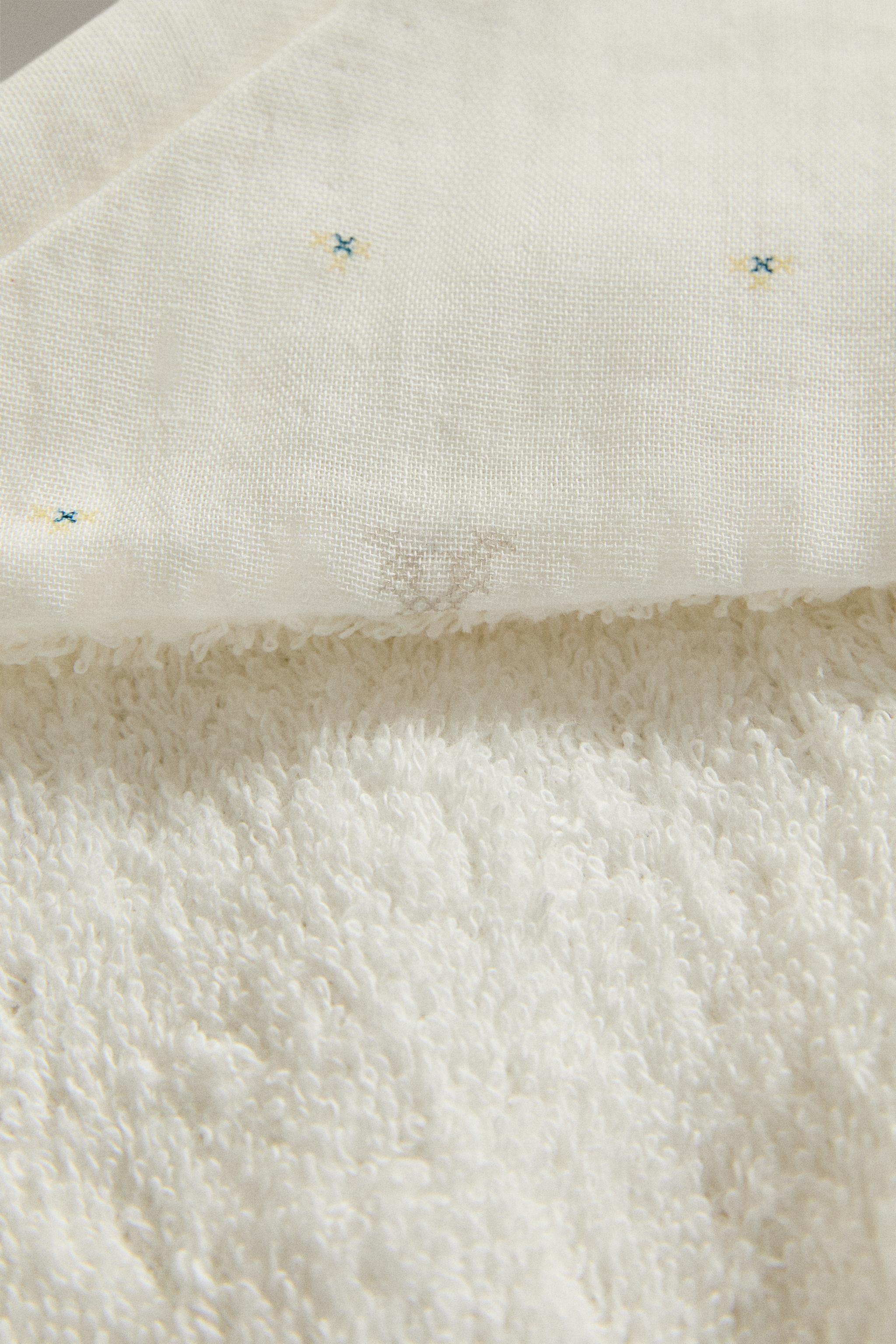 SERVIETTE DE BAIN À CAPUCHE BÉBÉ GAZE LAPINS